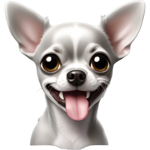 Super mini cute Chihuahua with a tongue little and beautiful grey colour  emoji
