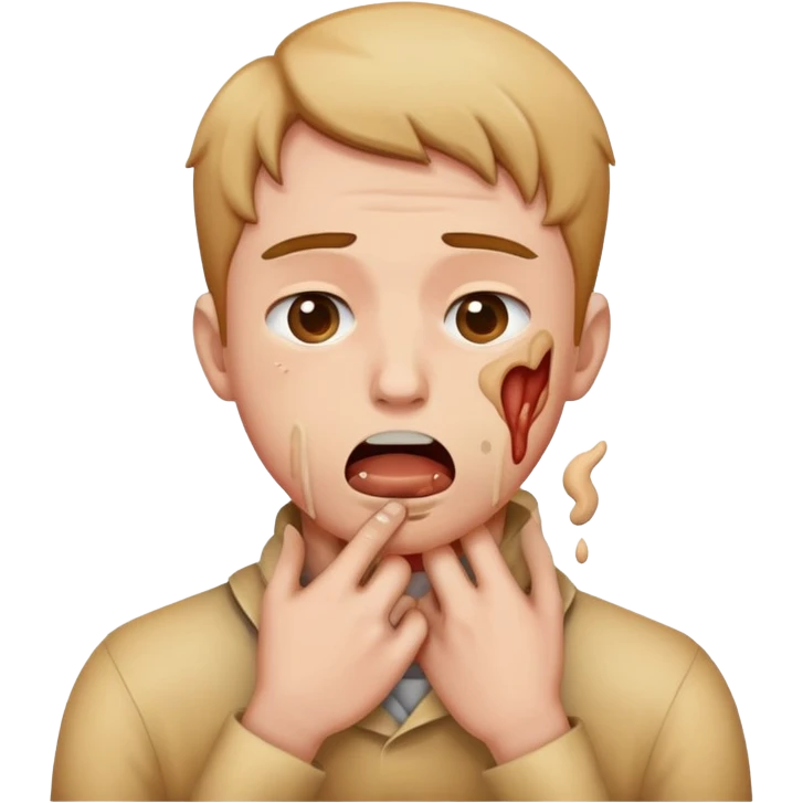 person choking themself emoji