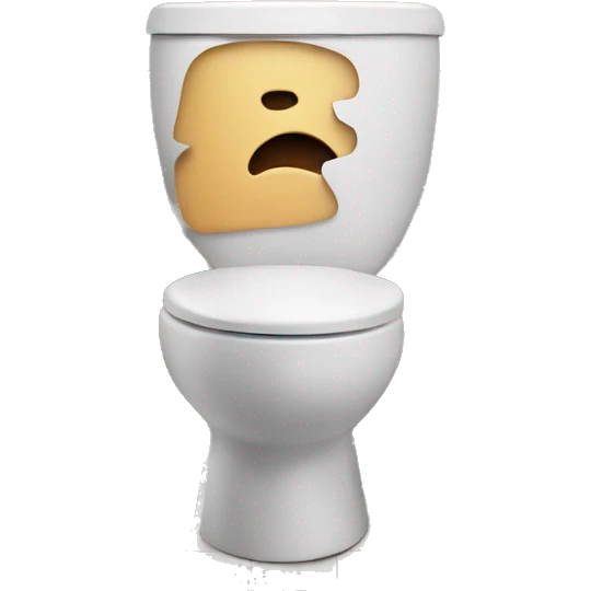 toilet with a human face emoji