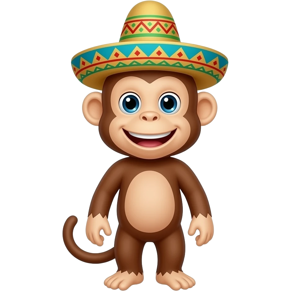 above monkey with maxican hat smiling emoji