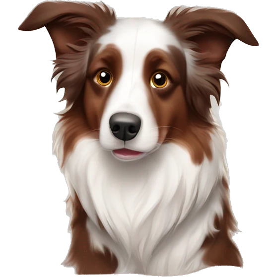 Red merle border collie cozy in blanket emoji