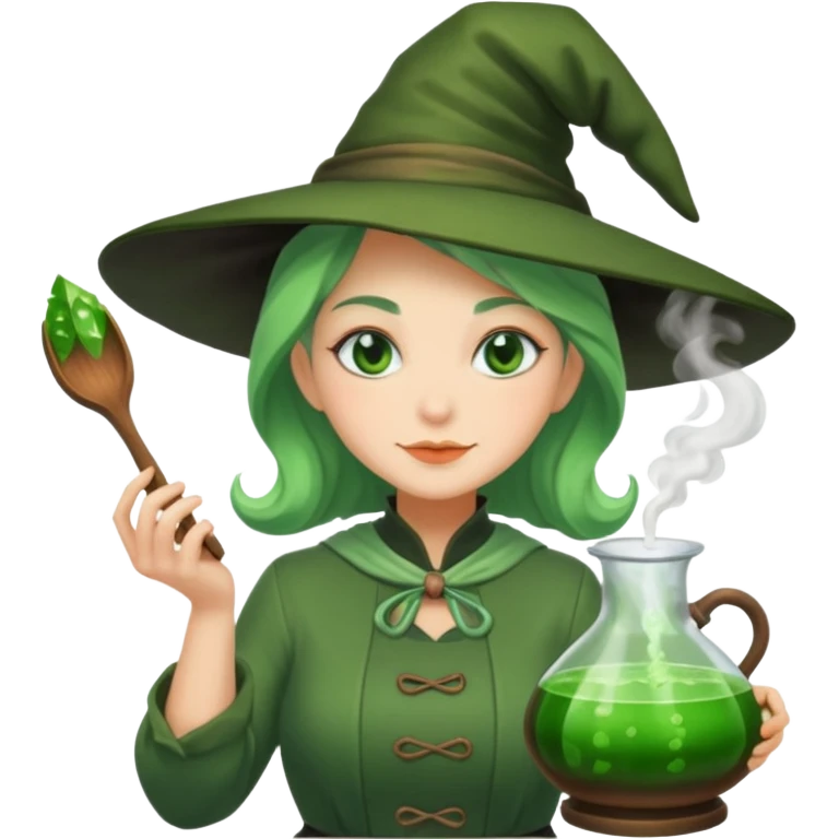 green witch cooking potion emoji