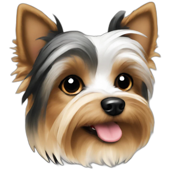 yorkie parti white black tan emoji