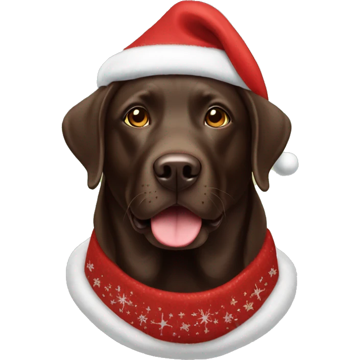 Chocolate lab Christmas  emoji
