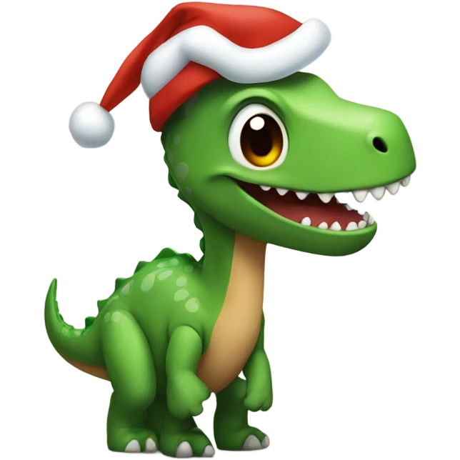 Dino with Christmas spirit emoji