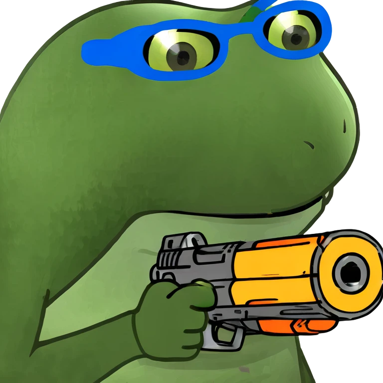 With nerf gun emoji