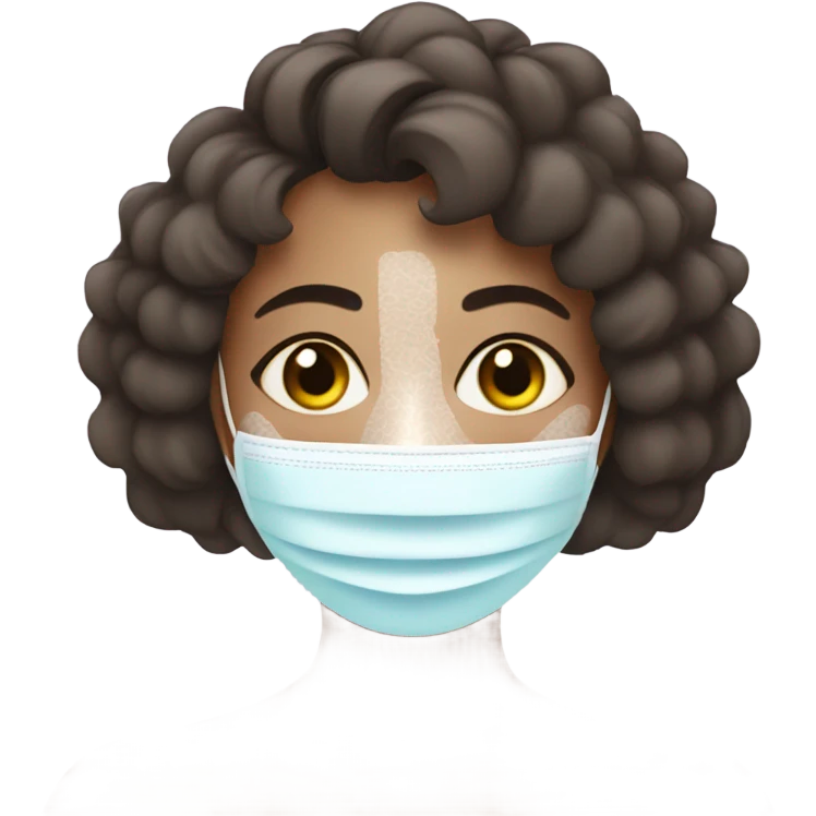 Lady with face mask spa beauty full face relaxing emoji