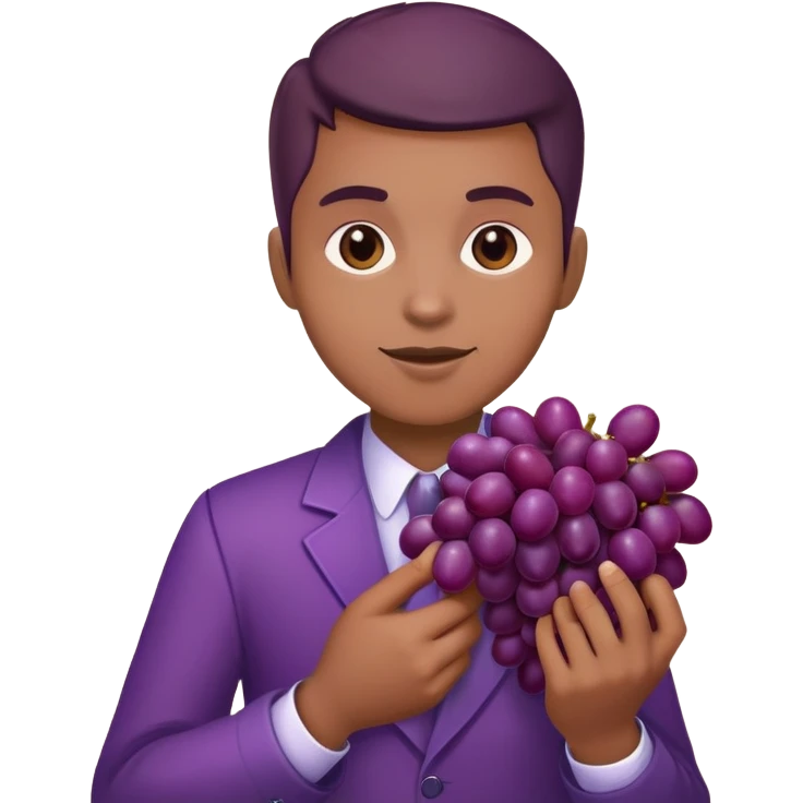 human with grape emoji