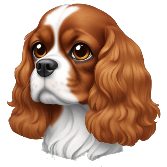 King Charles cavalier with white stripe on the nose emoji