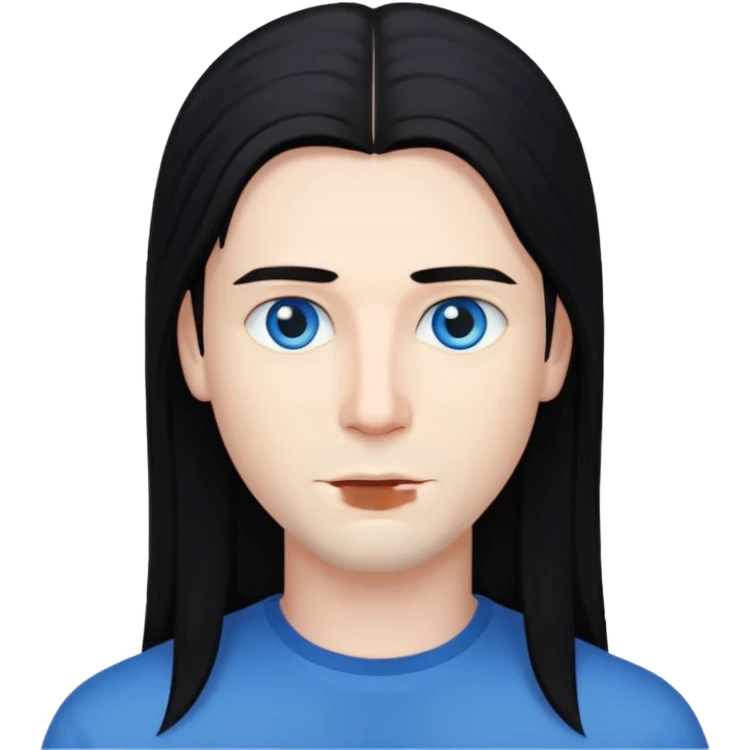 man with long straight hair emoji