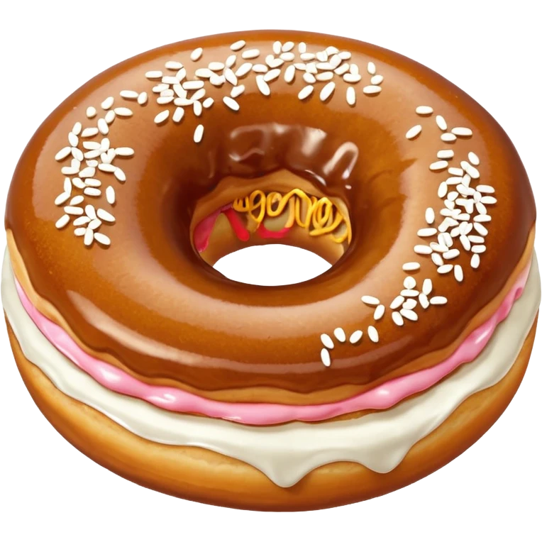 a slovenian traditional donut krof  - a bun with some white sprinkles on top, no hole emoji