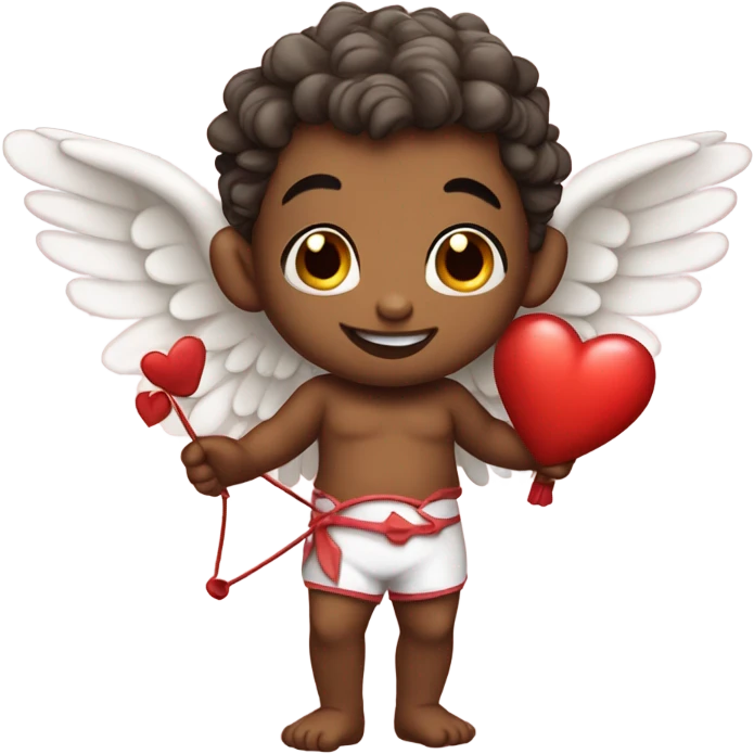 Realistic Cupid holding his heart bow emoji