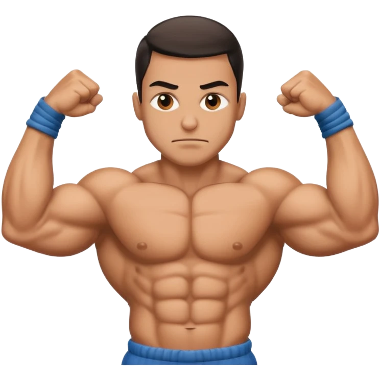 Prisoner flexing biceps emoji