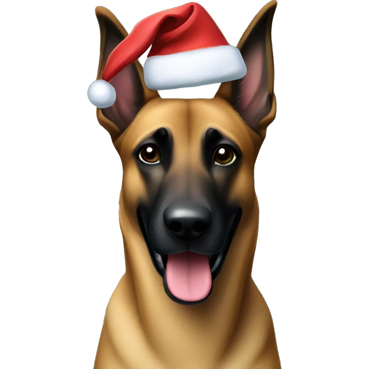 Belgian malinois dog on Christmas  emoji