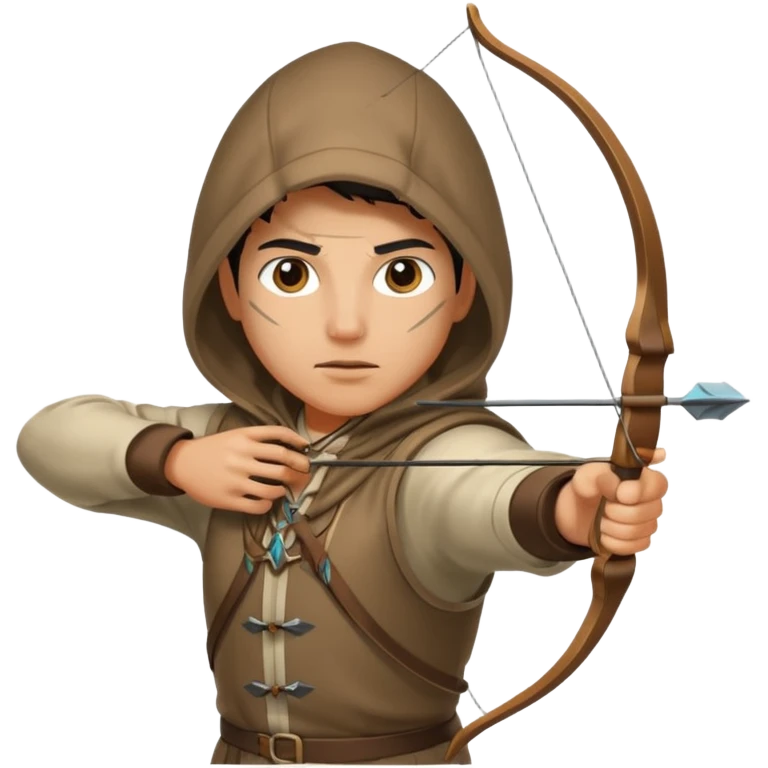 Archer capuche position tir emoji
