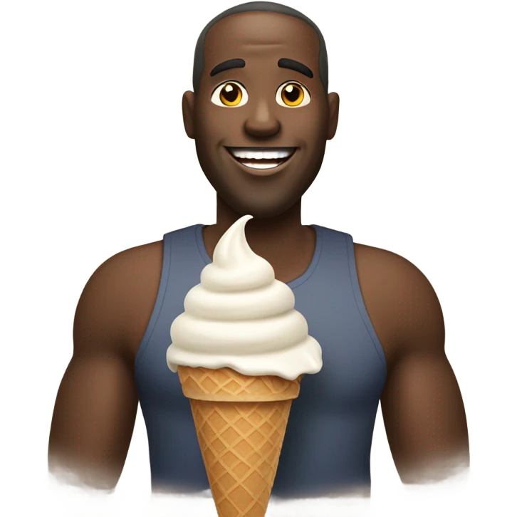 Fat black dude eating ice cream  emoji
