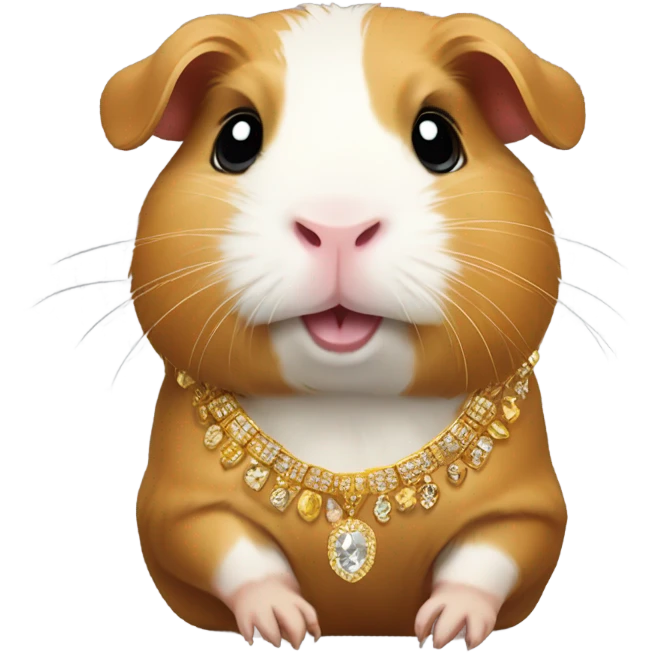 guinea pig with gold jewelry  emoji