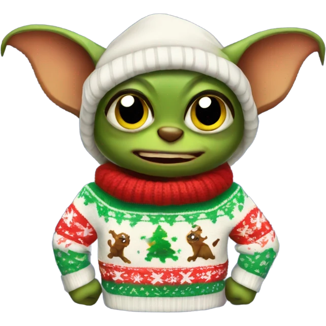Gremlin in Christmas sweater emoji