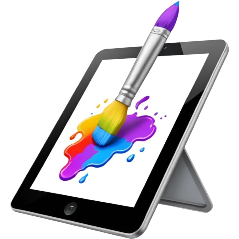 paintbrush drawing on a tablet screen emoji