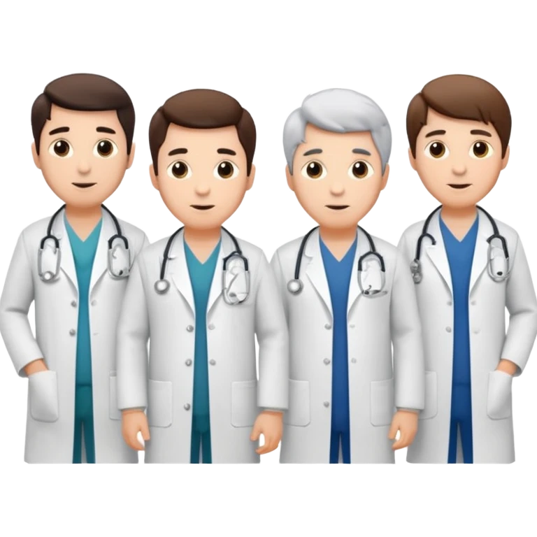 5 doctor staff all men make the differ in age make some space between em emoji