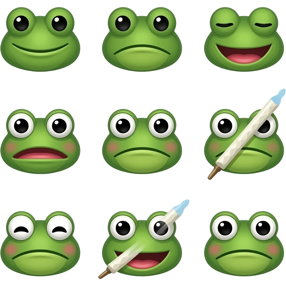 Bhai ese hi 5 ya 6 bana de step by step jaise Chara's banti he yani hashish joint is ka pora process bana de 5 ya 6 step ki pics me ya sticker me pepe frog ki shakal me pic me emoji