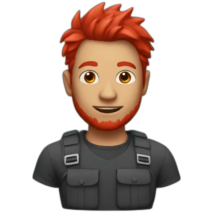 Red shark man with red hair emoji