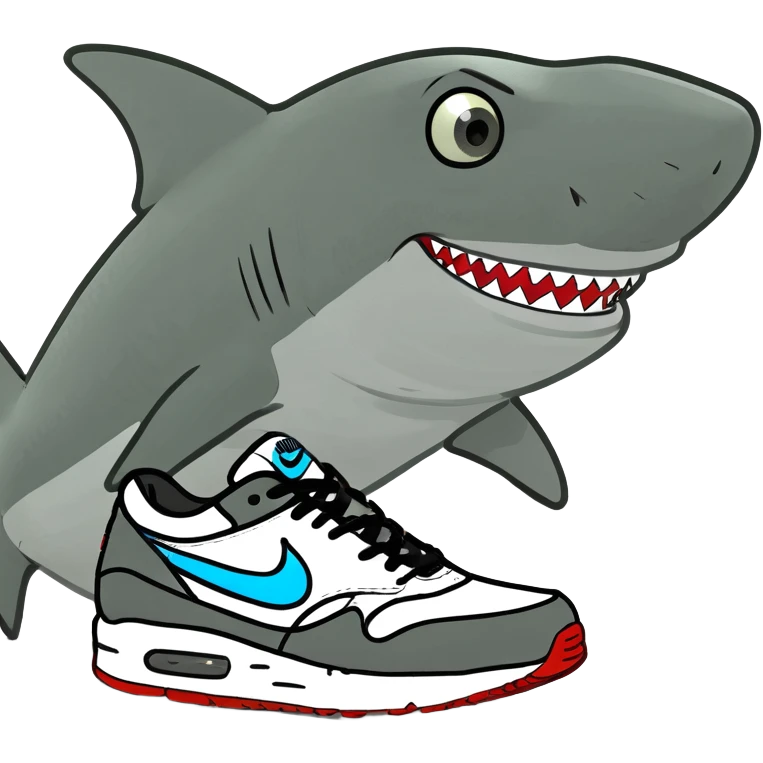 Create a shark with Nike shoes on your feet. emoji