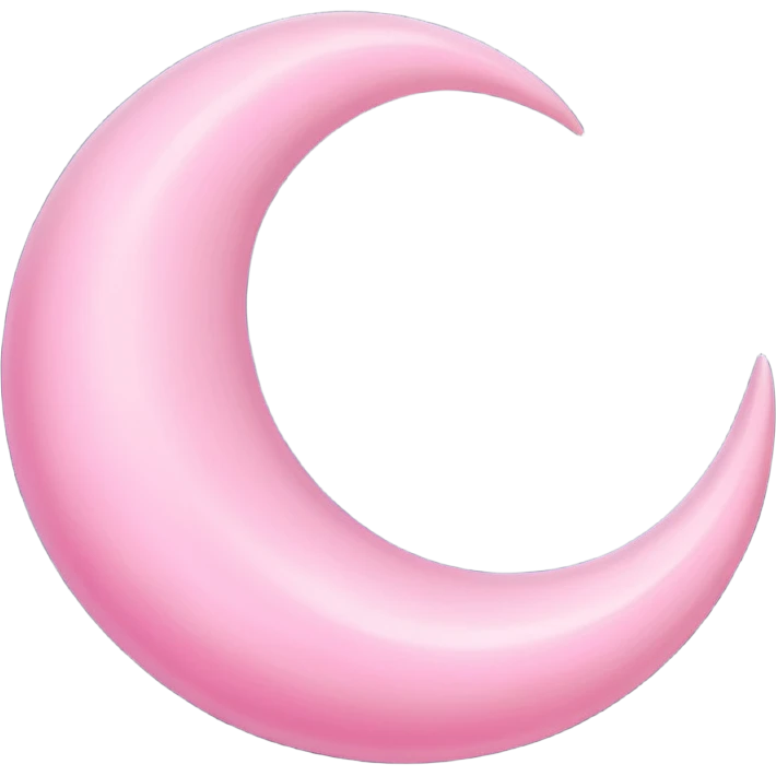 Pink crescent moon emoji