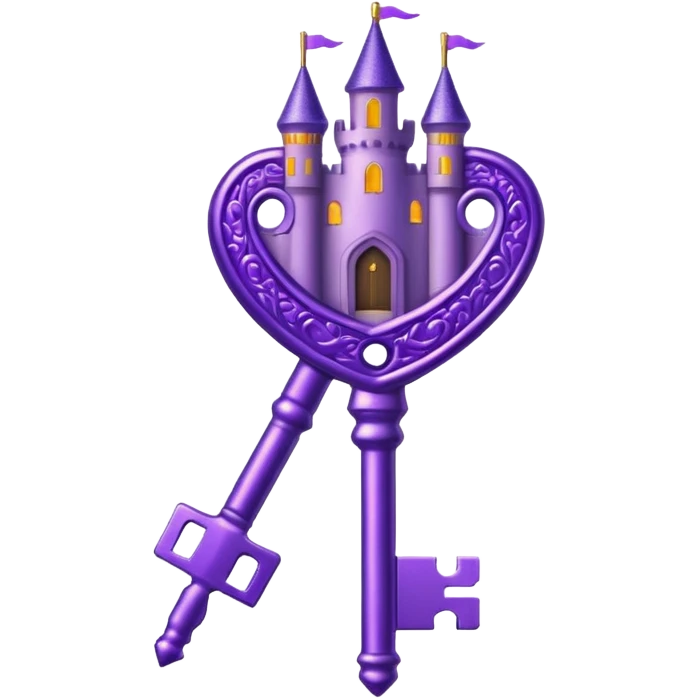 glitter purple key of castle emoji