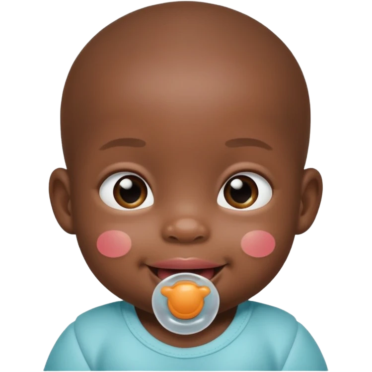 Black baby using pacifier  emoji