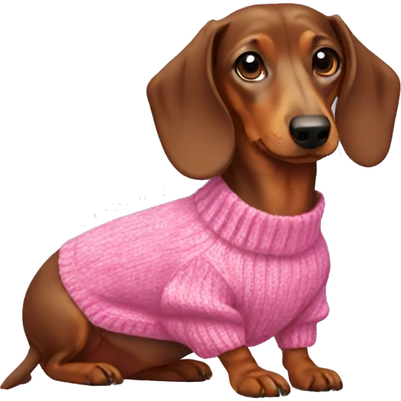 Dachshund with pink sweater emoji