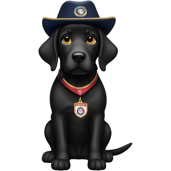 Black lab wearing Washington commanders hat emoji