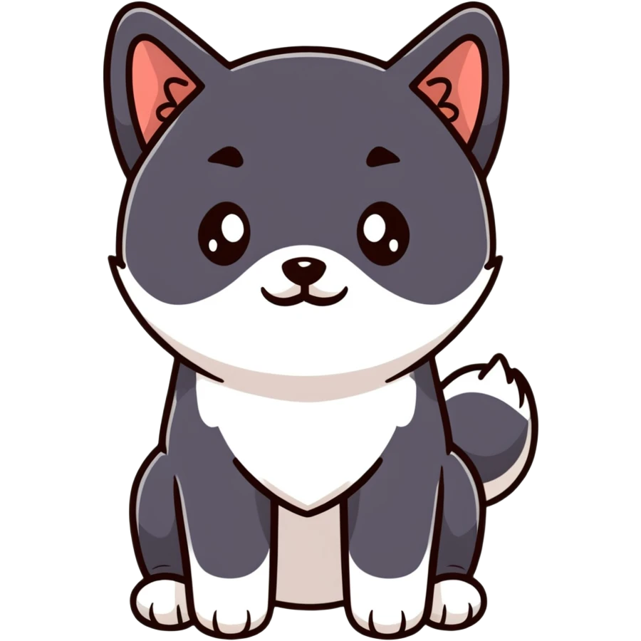 adorable black Shiba Inu puppy with big eyes emoji