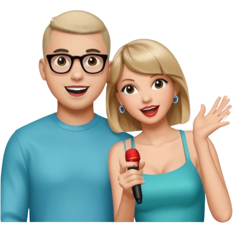 bad bunny, taylor swift singing together emoji