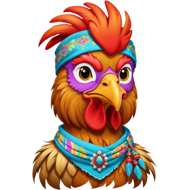 hippie rooster emoji