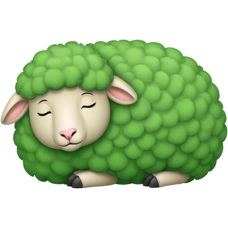 green sheep sleeping emoji