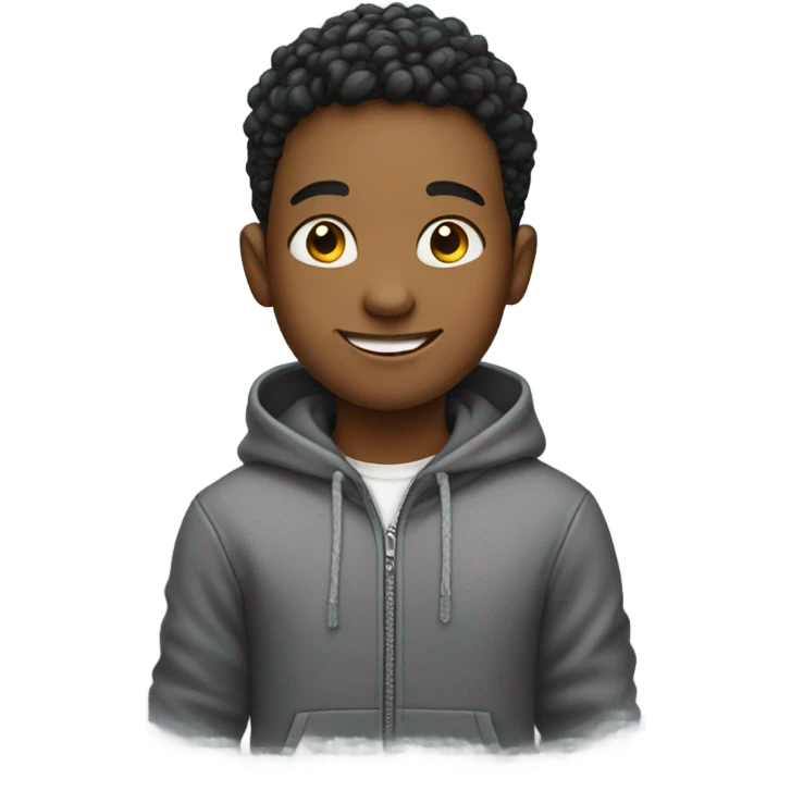 smiling boy in stylish hoodie emoji