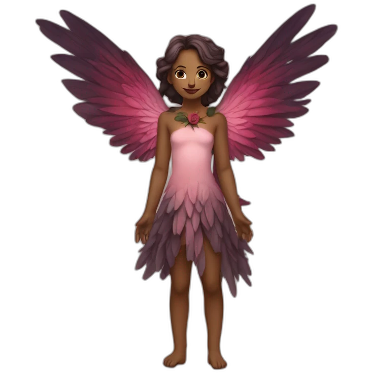 Demone rose avec des ailes emoji