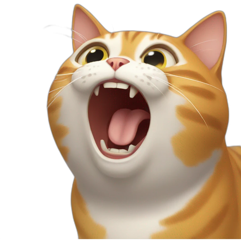 cat screaming at code emoji