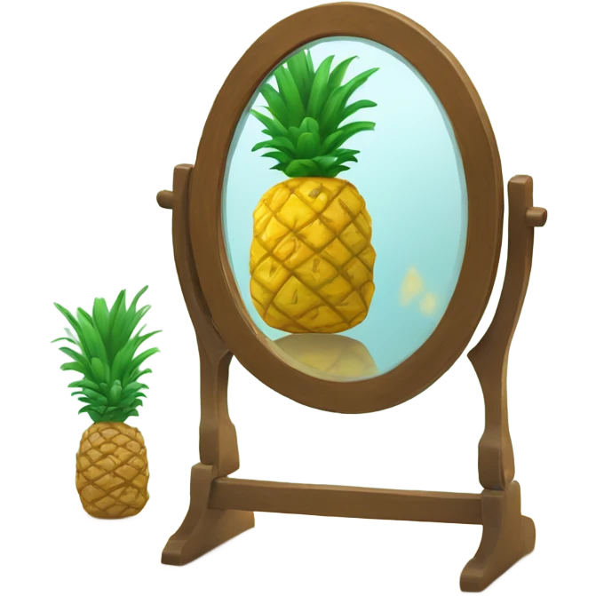 🍍 pineapple looks at its reflection in the mirror emoji