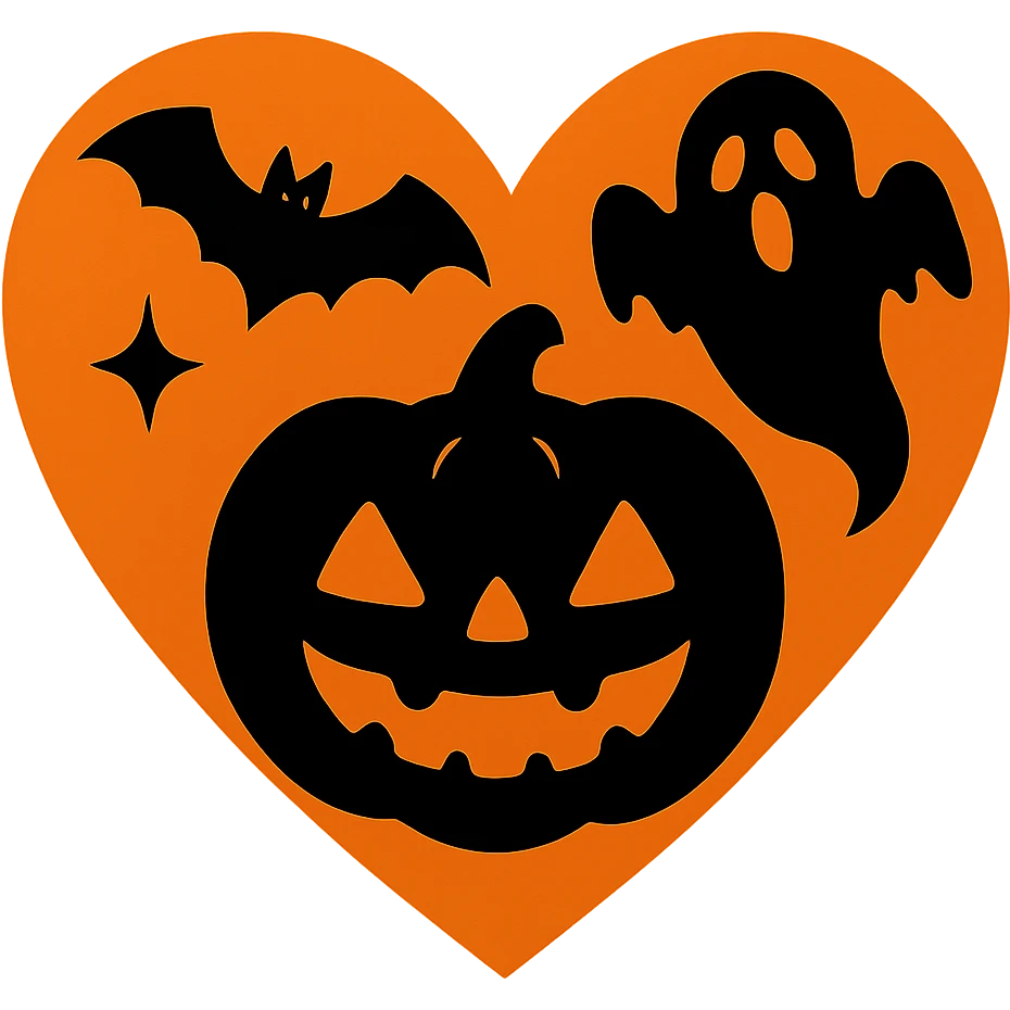Halloween heart, remove background emoji