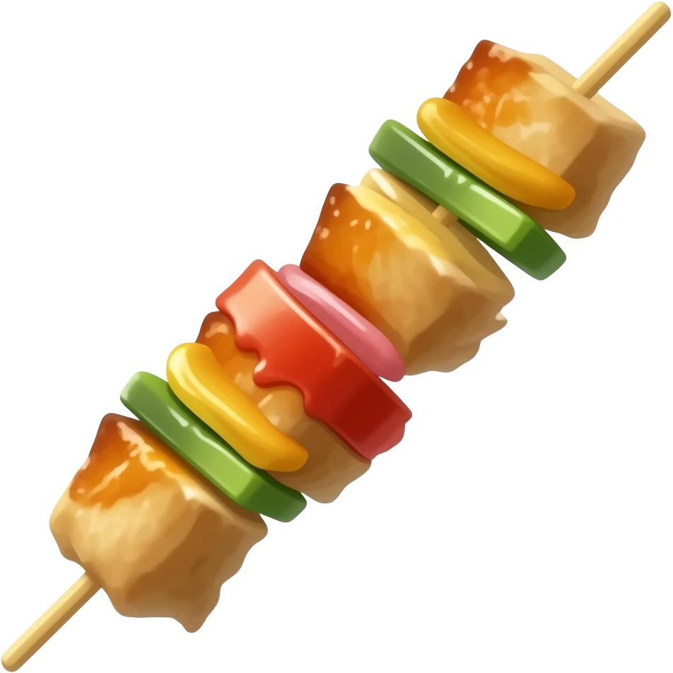 fried satay with blocks pieces of chicken emoji