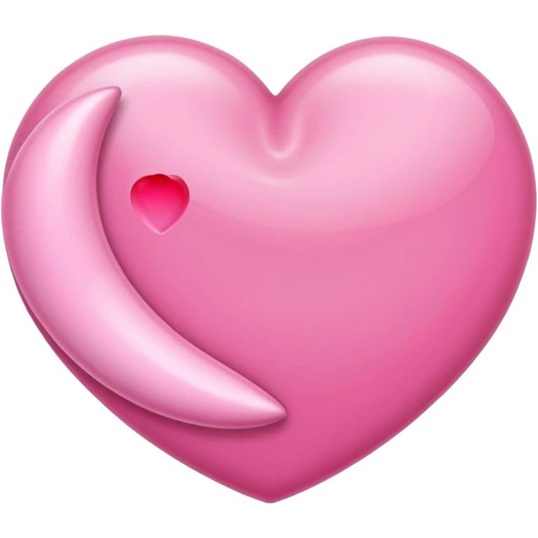 Pink crescent moon heart emoji
