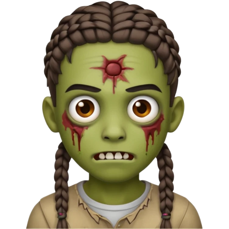 can you make an boy zombie emoji with small stitch braids and a eyebrow piercing on his right eyebrow and a diagonal eyebrow piercing on his left eyebrow emoji