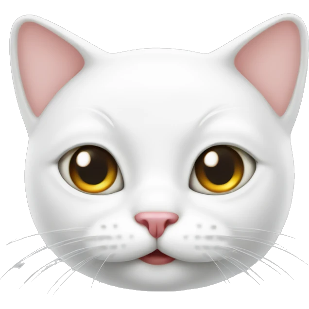 White cat with lychee emoji