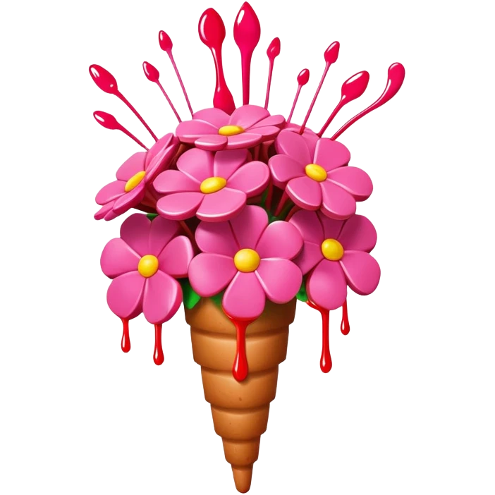 melted pink dripping sauce SPAM MEAT flower bouquet  emoji