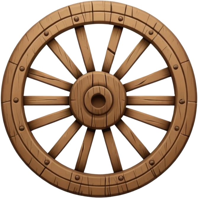 Wheel – Simple wooden cartwheel, ancient design emoji
