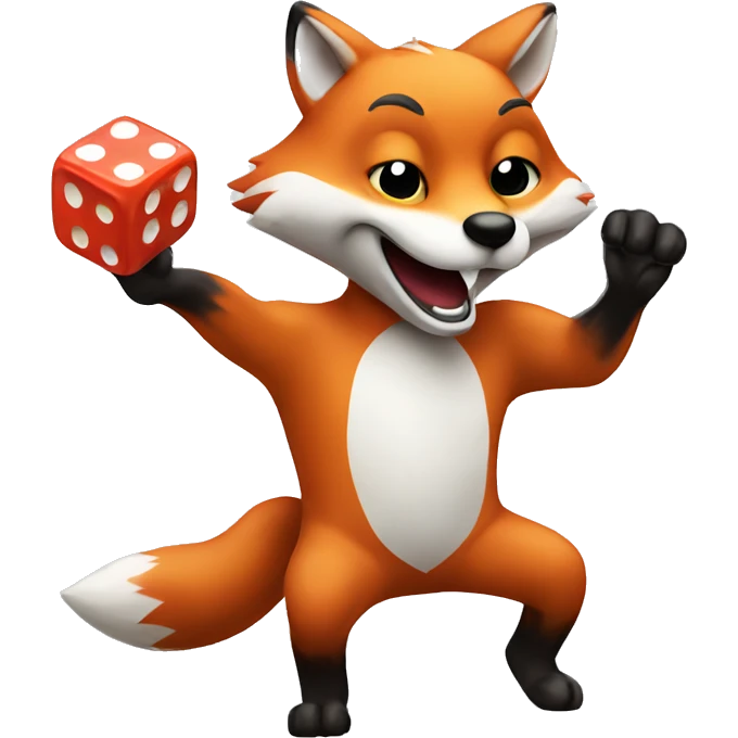 Fox throwing dices emoji