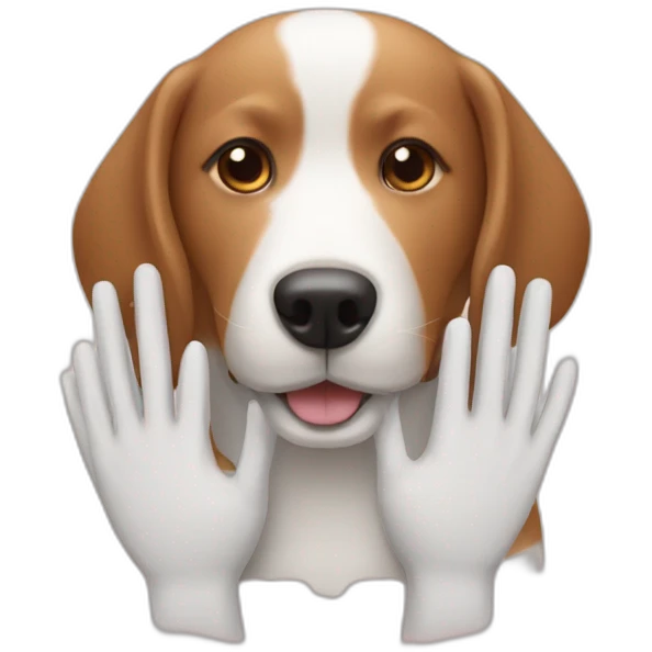 dog head massage with human hands emoji
