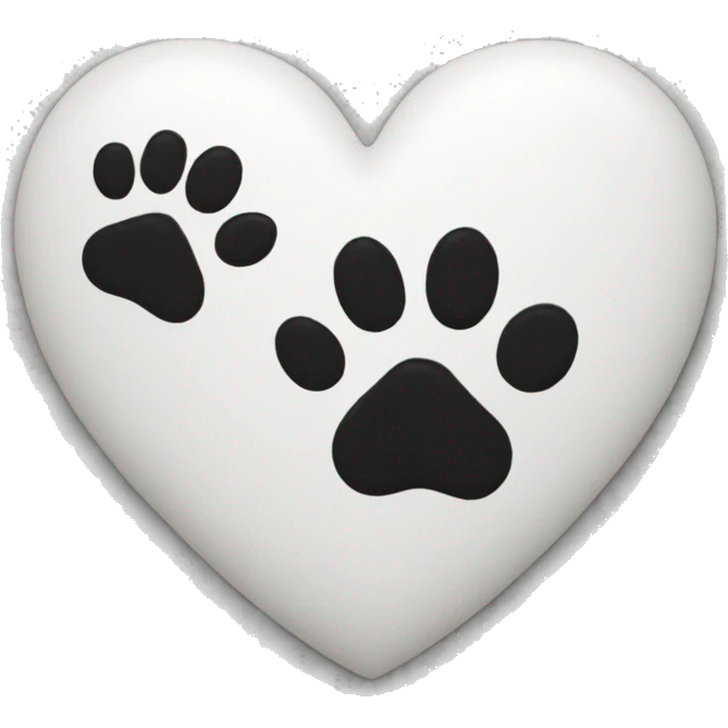 White heart with cat's paw emoji